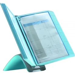 Durable SHERPA Style Desk-Mount Reference System, 10 Panel, 20 Sheet Capacity, Blue/Gray -office furniture sale 9c720512b474d56f1aaddb0d039a74d00e