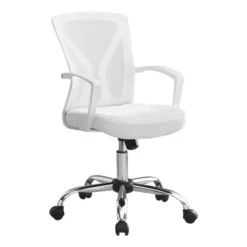 Monarch Specialties Office Chair, Adjustable Height, Swivel, Ergonomic, Armrests, Computer Desk, Work, White Mesh, Chrome Metal, Contemporary, Modern -office furniture sale 9cca9f978c7ca4bfd3b6c18d7b1f41d149