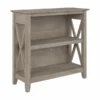 Bush Furniture Key West Small 2 Shelf Bookcase In Washed Gray