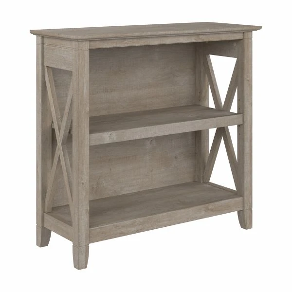 Bush Furniture Key West Small 2 Shelf Bookcase In Washed Gray 1 Bush Furniture Key West Small 2 Shelf Bookcase In Washed Gray