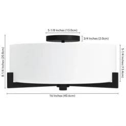 Hamlin 17" Wide 2-Light Semi Flush Mount With Glass Shade In Blackened Bronze/White -office furniture sale 9d660f13a46f9e3c2a124f2919285900e9