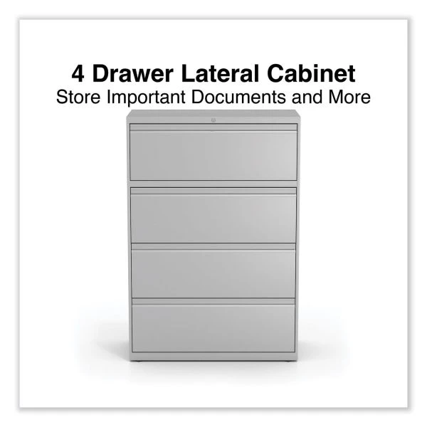 Alera Lateral File, 4 Legal/Letter-Size File Drawers, Light Gray, 36" X 18.63" X 52.5" 2 Alera Lateral File, 4 Legal/Letter-Size File Drawers, Light Gray, 36" X 18.63" X 52.5" - Image 2