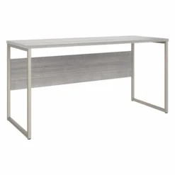 Bush Business Furniture Hybrid 60W X 24D Computer Table Desk With Metal Legs In Platinum Gray