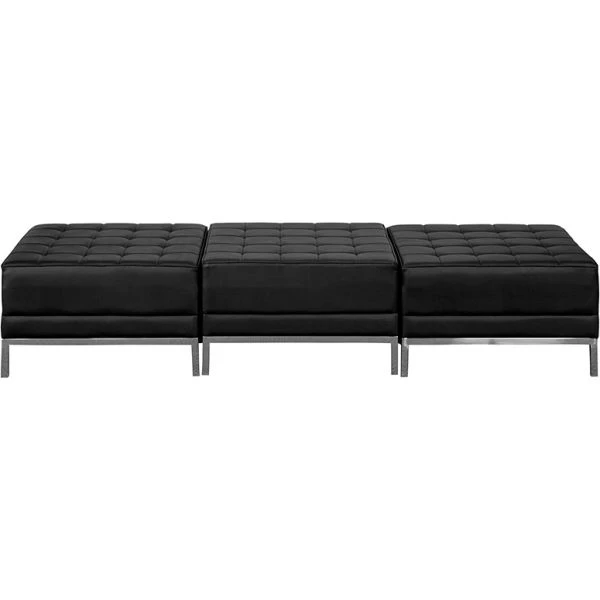 HERCULES Imagination Series Black LeatherSoft Three Seat Bench 1 HERCULES Imagination Series Black LeatherSoft Three Seat Bench