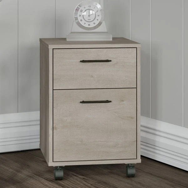 Bush Furniture Key West 2 Drawer Mobile File Cabinet In Washed Gray 5 Bush Furniture Key West 2 Drawer Mobile File Cabinet In Washed Gray - Image 5