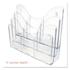Deflecto 3-Tier Document Organizer W/6 Removable Dividers, 14w X 3.5d X 11.5h, Clear -office furniture sale 9e977ba8bb5378c645a2f83f216f3e9c91