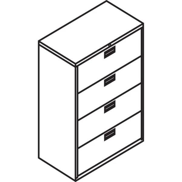 HON 600 Series Four-Drawer Lateral File, Letter/Legal/A4, 36w X 18d, Light Gray 2 HON 600 Series Four-Drawer Lateral File, Letter/Legal/A4, 36w X 18d, Light Gray - Image 2