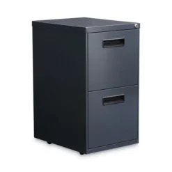 Alera File Pedestal, Left Or Right, 2 Legal/Letter-Size File Drawers, Charcoal, 14.96" X 19.29" X 27.75"
