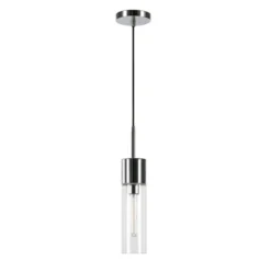 Lance 3.5" Wide Pendant With Glass Shade In Nickel/Clear