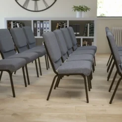 Flash Furniture Gray Fabric Big & Tall Church Chair