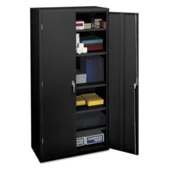 HON Assembled Storage Cabinet, 36w X 18.13d X 71.75h, Black