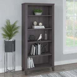 Bush Furniture Somerset Tall 5 Shelf Bookcase In Storm Gray -office furniture sale 9f298cae075602f227c5e0690fea11ce11