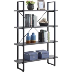 Lorell SOHO 4-Shelf Metal Frame Bookcase