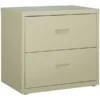 Lorell 2 Drawer Lateral File Cabinet, Letter/Legal/A4, 30" Wide, Putty