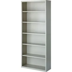 Lorell Fortress Series 6-Shelf Steel Bookcase
