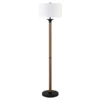 Delaney 66" Tall Floor Lamp With Fabric Shade In Rustic Oak/Blackened Bronze