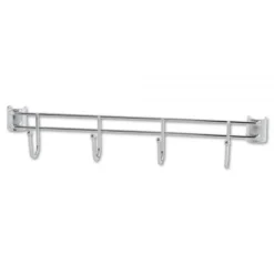 Alera Hook Bars For Wire Shelving, Four Hooks, 18" Deep, Silver, 2 Bars/Pack -office furniture sale a17f6ba0d75a9103093f813a9545105894