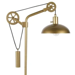 Neo 33.5" Tall Spoke Wheel Pulley System Table Lamp With Metal Shade In Brass/Brass 17 Neo 33.5" Tall Spoke Wheel Pulley System Table Lamp With Metal Shade In Brass/Brass -office furniture sale a1975a4adb20742026eb9fc377ffa39cd5