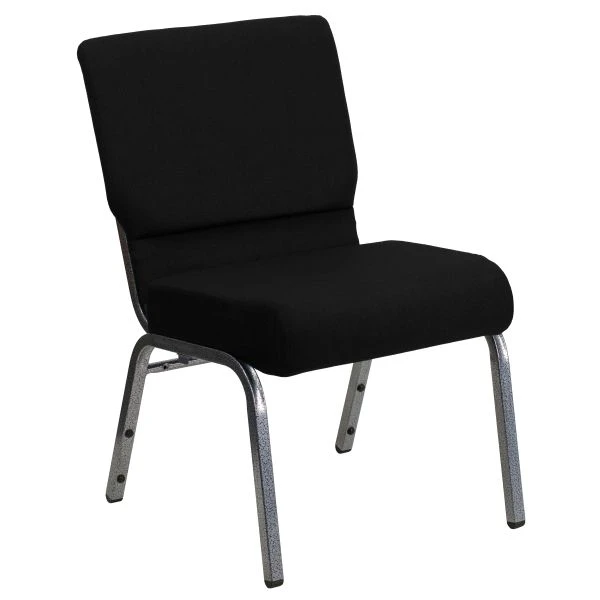 Flash Furniture Black Fabric Big & Tall Church Chair 4 Flash Furniture Black Fabric Big & Tall Church Chair - Image 4