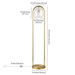 Sydney 64" Floor Lamp With Seeded Glass Shade In Brushed Brass -office furniture sale a1f1d1b324d22f3a580d5f4907ad14dfe5