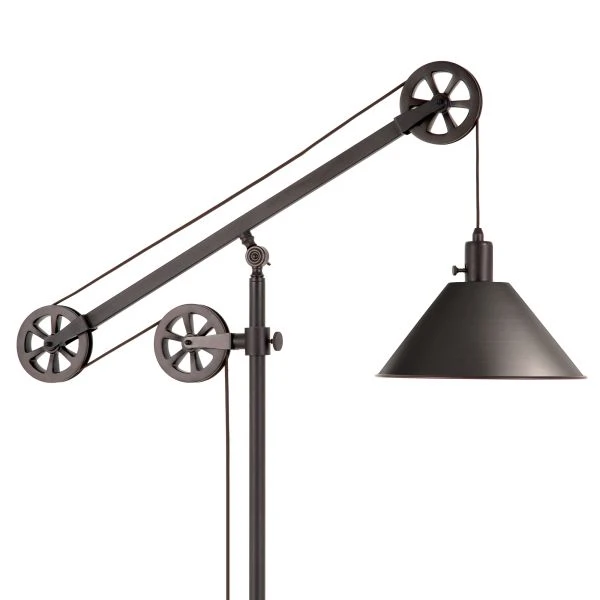 Descartes Pulley System Floor Lamp With Metal Shade In Blackened Bronze/Blackened Bronze 5 Descartes Pulley System Floor Lamp With Metal Shade In Blackened Bronze/Blackened Bronze - Image 5