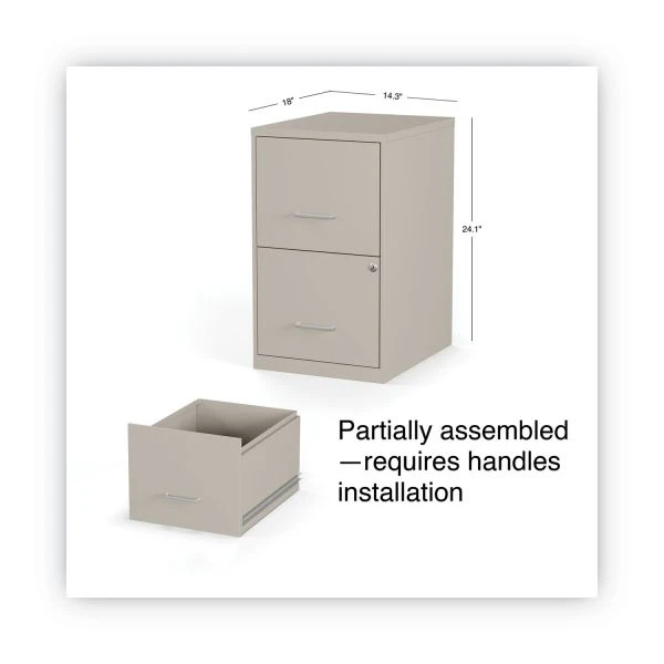 Alera Soho Vertical File Cabinet, 2 Drawers: File/File, Letter, Putty, 14" X 18" X 24.1" 2 Alera Soho Vertical File Cabinet, 2 Drawers: File/File, Letter, Putty, 14" X 18" X 24.1" - Image 2