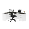Bestar Pro-Concept Plus L-Desk In White & Deep Grey