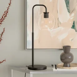 Harrison 27" Tall Arc Table Lamp With Glass Shade In Blackened Bronze/Clear 11 Harrison 27" Tall Arc Table Lamp With Glass Shade In Blackened Bronze/Clear -office furniture sale a30940f3deb3eb2c3725a49ff2509670bb
