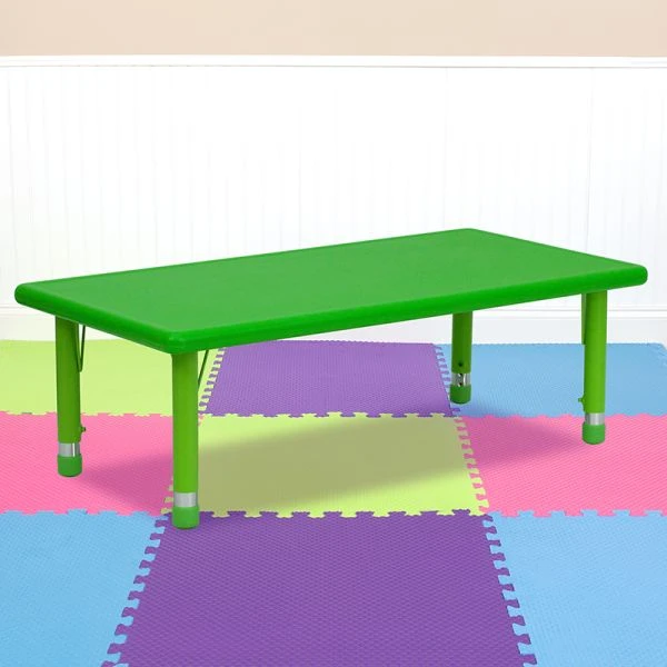 Wren 24"W X 48"L Rectangular Natural Plastic Height Adjustable Activity Table 2 Wren 24"W X 48"L Rectangular Natural Plastic Height Adjustable Activity Table - Image 2