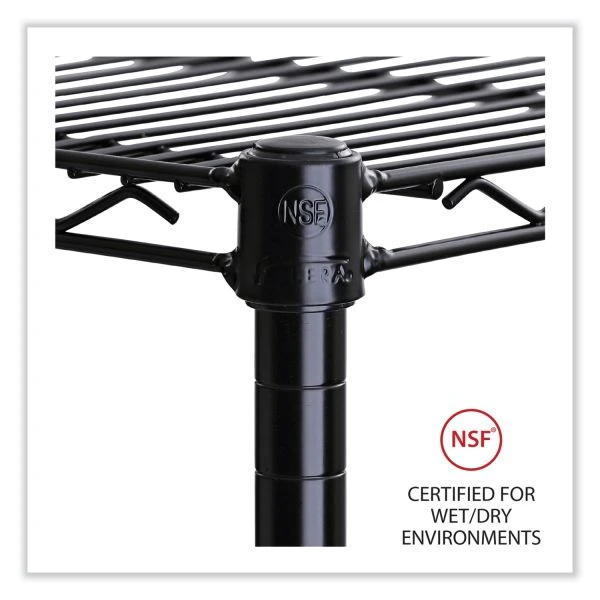 Alera Industrial Wire Shelving Extra Wire Shelves, 48w X 18d, Black, 2 Shelves/Carton 4 Alera Industrial Wire Shelving Extra Wire Shelves, 48w X 18d, Black, 2 Shelves/Carton - Image 4