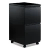 Alera File Pedestal With Full-Length Pull, Left Or Right, 2 Legal/Letter-Size File Drawers, Black, 14.96" X 19.29" X 27.75"