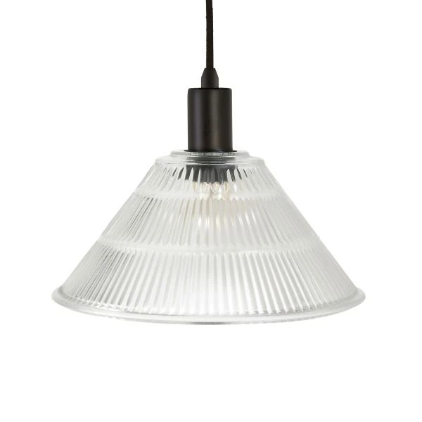 Descartes Pulley System Floor Lamp With Ribbed Glass Shade In Blackened Bronze/Clear 2 Descartes Pulley System Floor Lamp With Ribbed Glass Shade In Blackened Bronze/Clear - Image 2