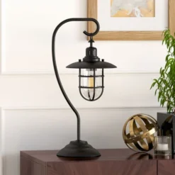 Bay 22" Tall Nautical Table Lamp With Glass/Metal Shade In Blackened Bronze/Clear -office furniture sale a3ce6c89503d36730e77819a4ba9cb200e