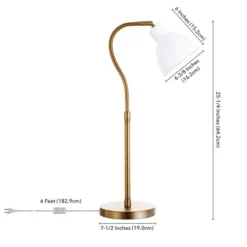 Vincent 25.13" Tall Table Lamp With Metal Shade In Brass/White/Brass 15 Vincent 25.13" Tall Table Lamp With Metal Shade In Brass/White/Brass -office furniture sale a3e9613a958d06d98acfce69d013c7d975