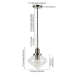 Zariza 8" Wide Pendant With Glass Shade In Brushed Nickel /Clear 8 Zariza 8" Wide Pendant With Glass Shade In Brushed Nickel /Clear -office furniture sale a3ebdd8e302027f48a99d57b15a3f20577