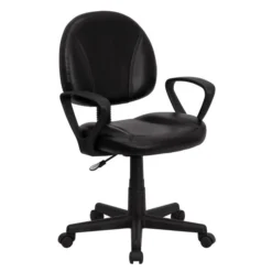Flash Furniture Mid-Back Leather Ergonomic Task Chair With Arms -office furniture sale a3efa551040a24020589dab76e2ad55408