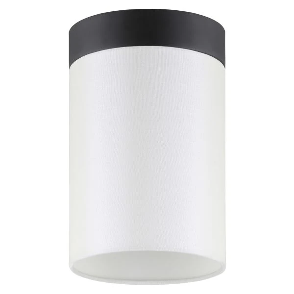 Piper 6" Flush Mount With Fabric Shade In Blackened Bronze/White 1 Piper 6" Flush Mount With Fabric Shade In Blackened Bronze/White