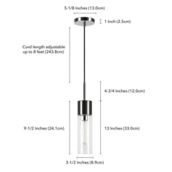 Lance 3.5" Wide Pendant With Glass Shade In Nickel/Clear -office furniture sale a41f4ed2d149e621fb86fbecd46555eb02