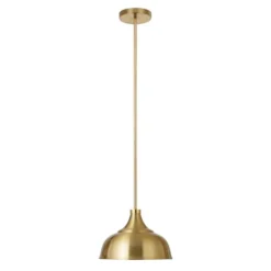 Mackenzie 10.75" Wide Pendant With Metal Shade In Brass/Brass