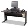 Safco Computer Desk With Reversible Top, 47.5" X 28" X 30", Mahogany/Medium Oak/Black