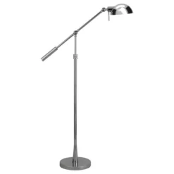Dexter Height Adjustable/Tilting Floor Lamp With Metal Shade In Polished Nickel/Polished Nickel