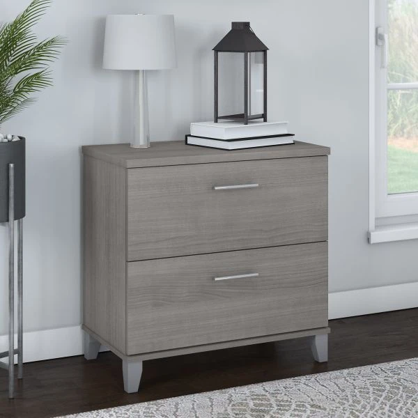 Bush Furniture Somerset 2 Drawer Lateral File Cabinet In Platinum Gray 2 Bush Furniture Somerset 2 Drawer Lateral File Cabinet In Platinum Gray - Image 2