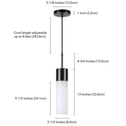 Lance 3.5" Wide Pendant With Glass Shade In Blackened Bronze/White Milk -office furniture sale a4c4bb9809870dd0396081c5559f7830df