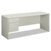 HON 38000 Series Single Pedestal Credenza, Left, 72w X 24d X 29.5h, Silver/Gray