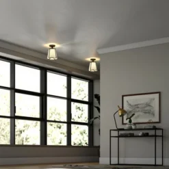 Marduk 9.5" Semi Flush Mount With Fabric Shade In Blackened Bronze/White 10 Marduk 9.5" Semi Flush Mount With Fabric Shade In Blackened Bronze/White -office furniture sale a4eb37f164f0257a9325ba9b4f688c48ca