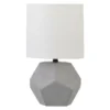 Carver 12.5" Tall Mini Lamp With Fabric Shade In Concrete/White