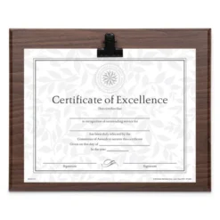 DAX Plaque With Metal Clip, Wood, 8.5 X 11 Insert, Walnut