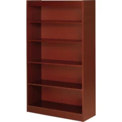 Lorell 5-Shelf Panel Veneer Bookcase