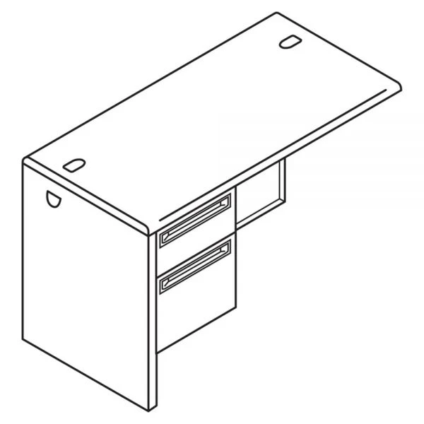 HON 38000 Series Flush Return, Left, 48w X 24d X 29.5h, Harvest/Putty 2 HON 38000 Series Flush Return, Left, 48w X 24d X 29.5h, Harvest/Putty - Image 2