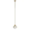 Cieonna 9.38" Wide Pendant With Glass Shade In Brass/White Milk